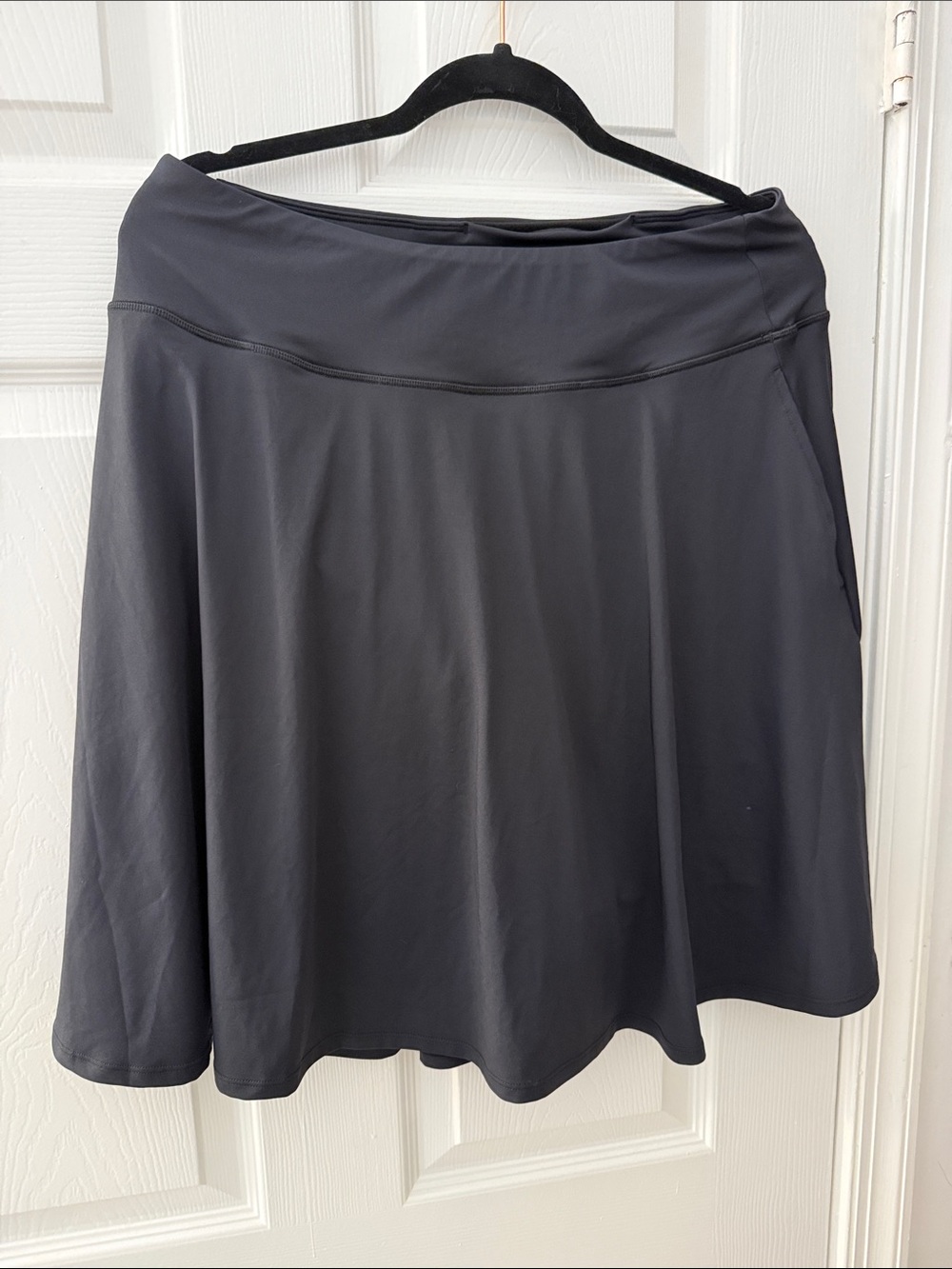 Everyday Black A-Line Skort with Stretch Waistband